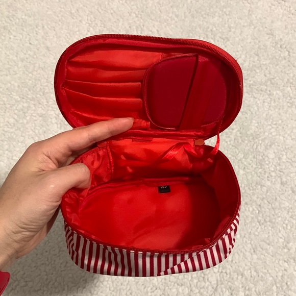 Red and White Striped Makeup Bag - Picture 13 of 17